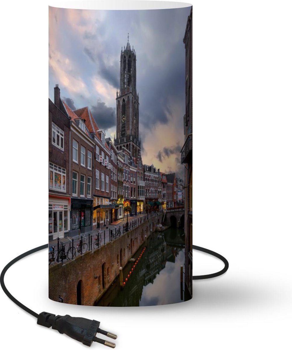 Lamp - Nachtlampje - Tafellamp slaapkamer - Water - Utrecht - Lucht - 33 cm hoog - Ø15.9 cm - Inclusief LED lamp