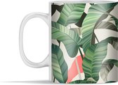 Mok - Tropisch - Bladeren - Roze - 350 ml - Beker