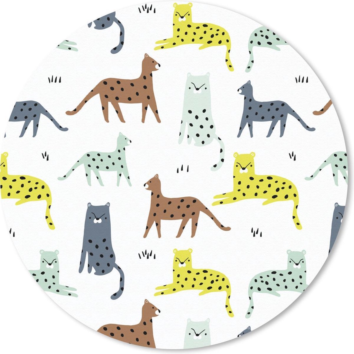 Muismat rond 50x50 cm - Mousepad Kat - Dieren - Wit - Ronde muismatten