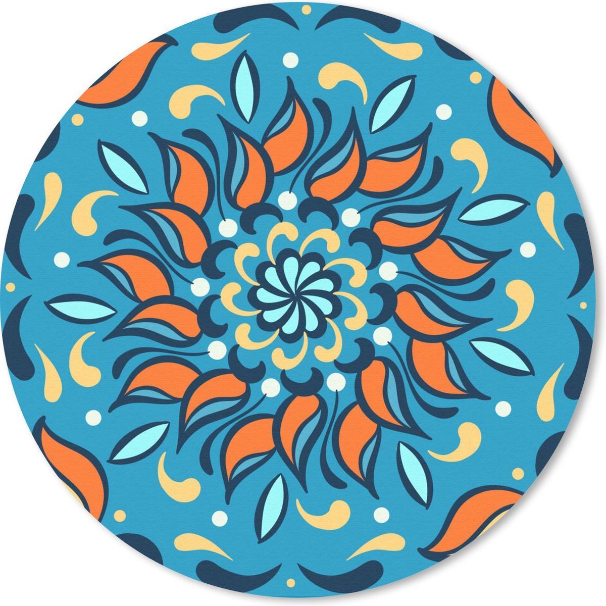 Muismat rond 40x40 cm - Mousepad Bloem - Bladeren - Vierkant - Ronde muismatten
