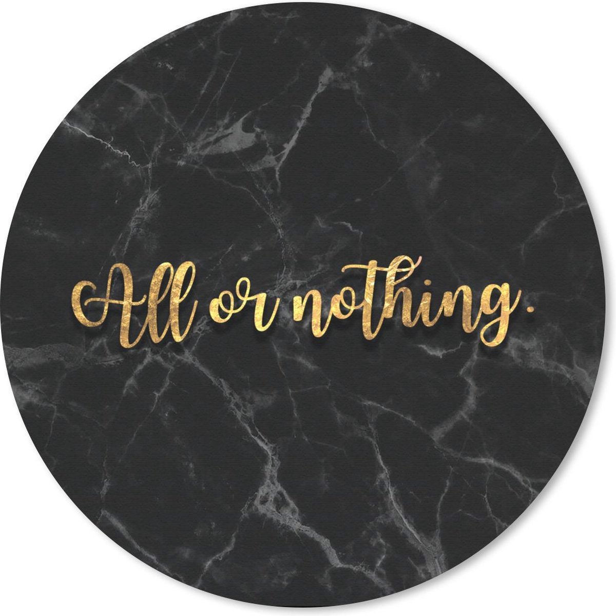 Muismat rond 40x40 cm - Mousepad Quote - Motivatie - Marmer print - Goud - Ronde muismatten