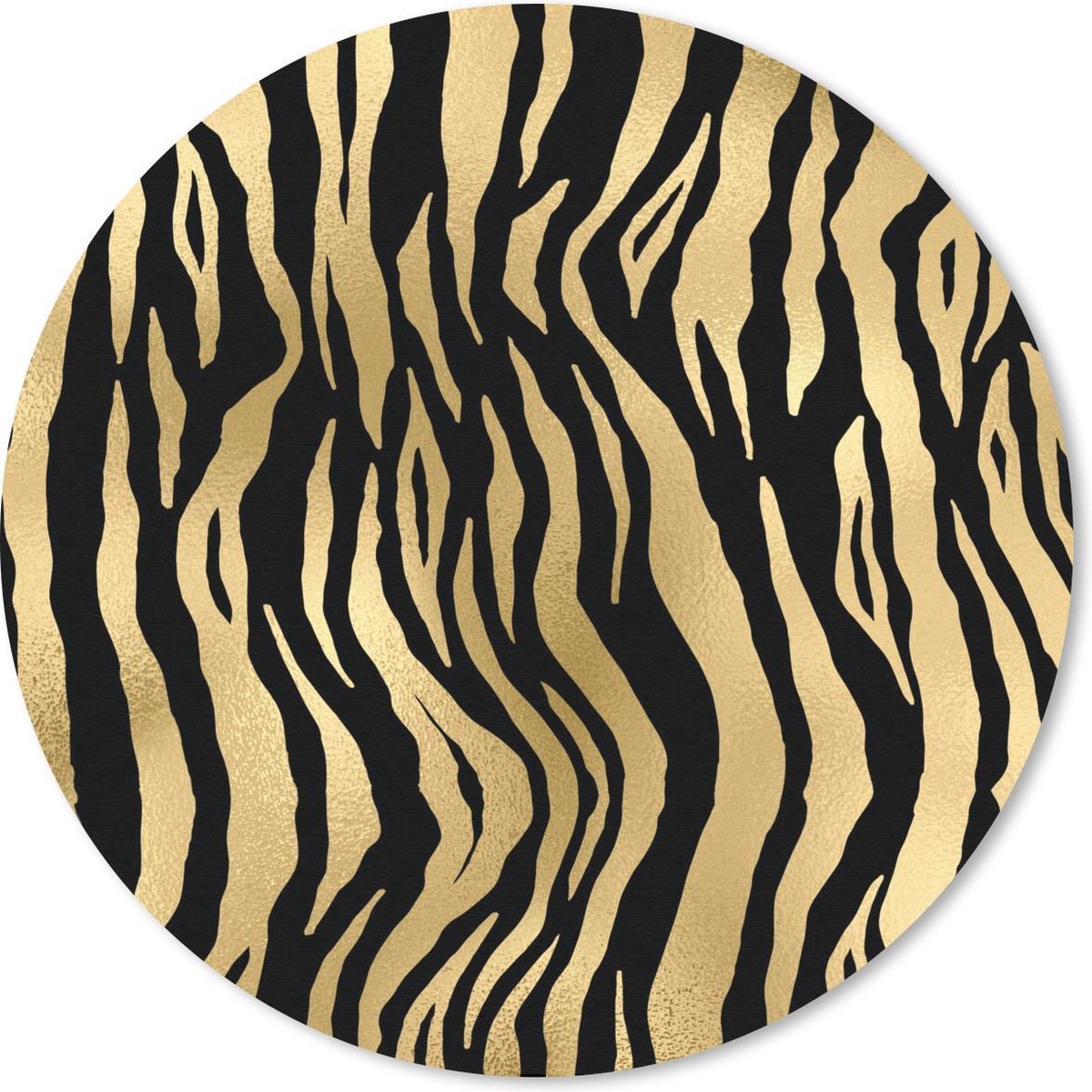 Muismat rond 50x50 cm - Mousepad Patronen - Zebra - Goud - Ronde muismatten