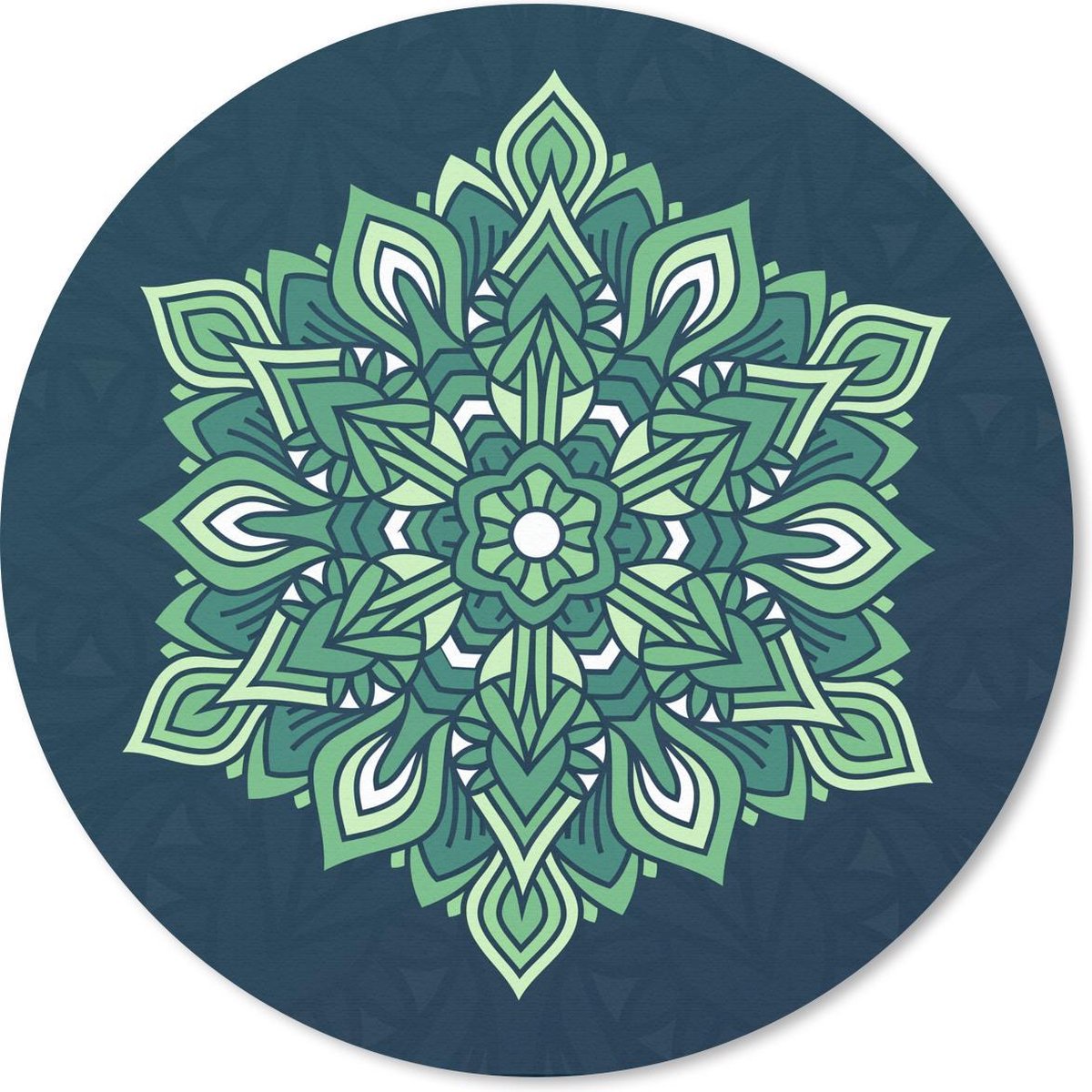 Muismat - Mousepad - Rond - Mandala abstract groen - 40x40 cm - Ronde muismat