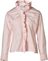 Dames blouse roze lange mouwen met plooien | Maat 44