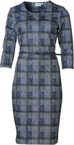 Dames milano jurk ruit, 3/4e mouw  - lang | Maat XL