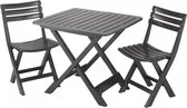 Dakta® Tuinset | 3-delig | Balkonset | Antraciet | Tuinstoel en tafel