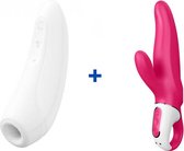 Satisfyer Curvy 1+ - Wit - Luchtdruk Vibrator + Satisfyer Mr. Rabbit Rabbit Vibrator - Tarzan Vibrator