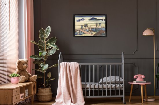 Photo encadrée - Nakahara dans la province de Sagami - Peinture de Katsushika Hokusai cadre photo noir 60x40 cm - Affiche encadrée (Décoration murale salon / chambre)