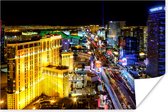 Skyline Las Vegas in de nacht Poster 180x120 cm - Foto print op Poster (wanddecoratie woonkamer / slaapkamer) XXL / Groot formaat!