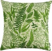 Hoyz | Fern Print Lt. Groen Kussen | 60 X 60 | Sierkussen Voor Woonkamer Of Slaapkamer