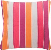 Hoyz | Big Stripe Oranje/Fuchsia Kussen | 60 X 60 | Sierkussen Voor Woonkamer Of Slaapkamer