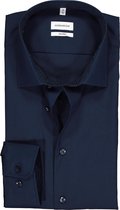 Seidensticker shaped fit overhemd - donkerblauw (contrast) - Strijkvrij - Boordmaat: 45