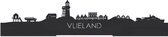 Standing Skyline Vlieland Zwart hout - 40 cm - Woon decoratie om neer te zetten en om op te hangen - Meer steden beschikbaar - Cadeau voor hem - Cadeau voor haar - Jubileum - Verjaardag - Housewarming - Aandenken aan stad - WoodWideCities