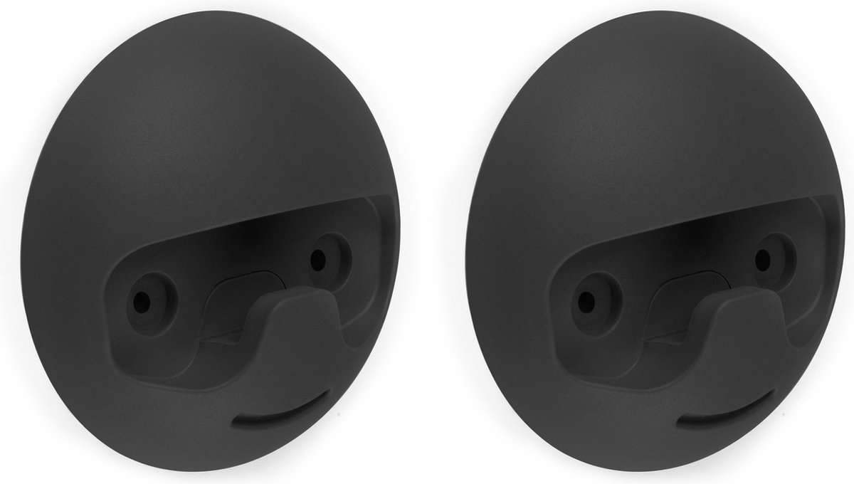 Emuca Wandhaak Napier, D 120 mm, Plastic, Zwart, 2 st.