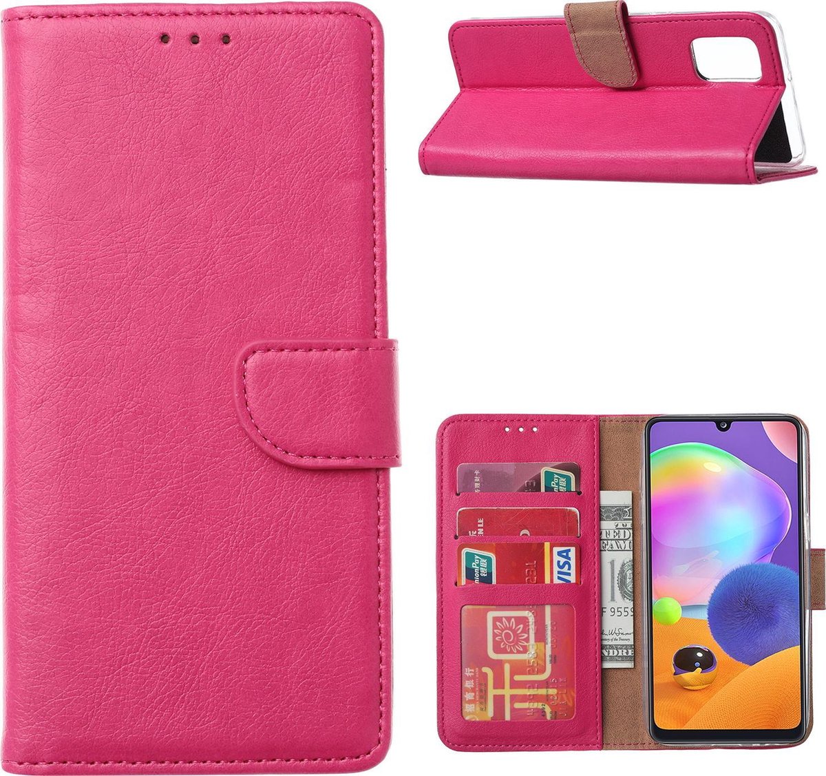 Book Case voor Book Case Samsung Galaxy A22 5G Roze met Standaard