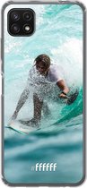 6F hoesje - geschikt voor Samsung Galaxy A22 5G -  Transparant TPU Case - Boy Surfing #ffffff