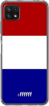 6F hoesje - geschikt voor Samsung Galaxy A22 5G -  Transparant TPU Case - Nederlandse vlag #ffffff