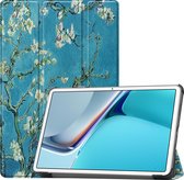 Huawei MatePad 11 Inch (2021) Hoes - Tri-Fold Book Case - Witte Bloesem