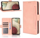 Voor Samsung Galaxy M32 Huid Voel Kalf Patroon Horizontale Flip Lederen Case met Houder & Kaartsleuven & Fotolijst (Roze)