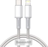 Baseus High Density Braided USB-C naar Apple Lightning PD 20W Wit 1M