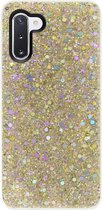 - ADEL Premium Siliconen Back Cover Softcase Hoesje Geschikt voor Samsung Galaxy Note 10 Plus - Bling Bling Glitter Goud