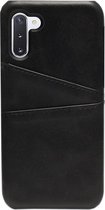 - ADEL Kunstleren Back Cover Pasjes Hoesje Geschikt voor Samsung Galaxy Note 10 Plus - Zwart