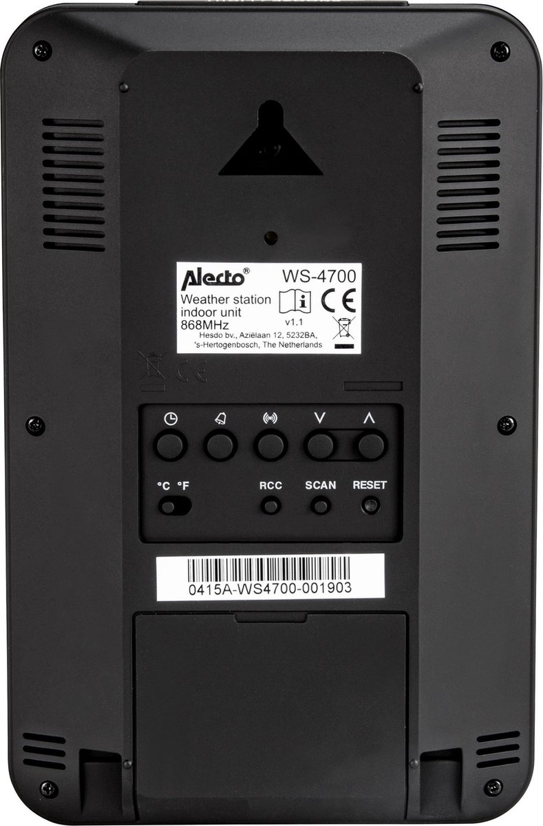 Station météo avec capteur extérieur sans fil Alecto WS-3300 Argent -  Station météo thermomètre pluviomètre - Achat & prix