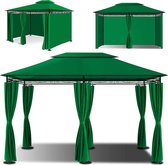 partytent 3x4 - KESSER® - Gazebo 3 x 4 m including side walls with zips, square marquee party tent garden gazebo garden tent luxury garden gazebo UV protection 50+, green(WK 02130)