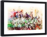 Foto in frame , Abstracte dansende Ballerina's , 120x80cm ,  Multikleur , wanddecoratie , Premium print