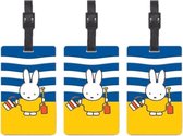 3x stuks kofferlabels Nijntje op het strand 10,5 cm