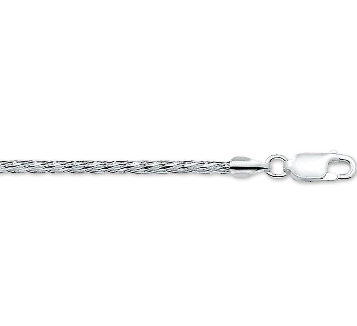 YO&NO - Ketting - Zilver - Vossestaart - 2,0mm - 45cm - Sieraden vrouw - Gerhodineerd - Zilver 925
