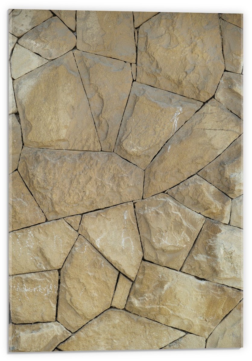 Acrylglas - Grijs Bruine Stenen - 40x60cm Foto op Acrylglas (Wanddecoratie op Acrylglas)