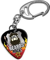 Plectrum sleutelhanger Beards Rock!