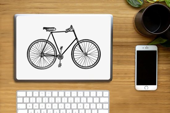 Sticker pour ordinateur portable - 12,3 pouces - Vintage - Vélo - Dessin