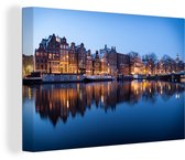 Canaux Sunrise Amsterdam toile 120x80 cm - impression photo sur toile peinture Décoration murale salon / chambre à coucher) / Villes Peintures Toile