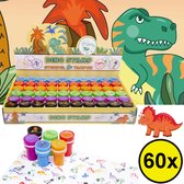 Decopatent® Uitdeelcadeaus 60 STUKS Dinosaurus Stempels - Traktatie Uitdeelcadeautjes voor kinderen - Speelgoed Traktaties