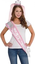 sjerp Bride To Be dames 75,5 x 12,6 cm folie roze/wit