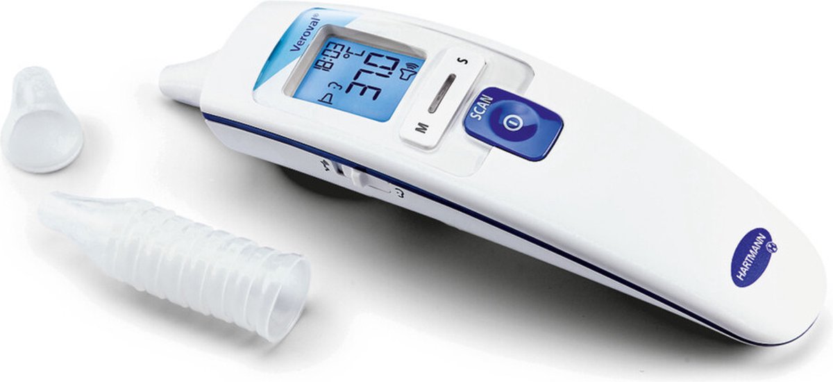 Veroval 2-in-1 infrarood koortsthermometer: voor het eenvoudig en snel meten van koorts in het oor of voorhoofd, ideaal voor gezinnen met kinderen, met 10 beschermkapjes — cadeau in Cadeau-ideeën - foto 2