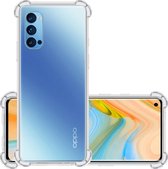 Hoes Geschikt voor OPPO Reno 4 Pro 5G Hoesje Siliconen Cover Shock Proof Back Case Shockproof Hoes - Transparant