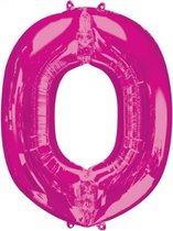 folieballon letter O 66 x 83 cm roze