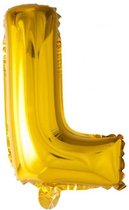 folieballon letter L 102 cm goud