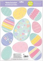 raamstickers paaseieren glitter vinyl 11 stuks