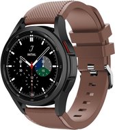 Strap-it Watch 4 & Watch 5 bandje - Samsung Galaxy Watch 4 Classic 46mm siliconen bandje - koffiebruin - Geschikt voor Samsung Galaxy Watch 5 Pro – 44mm – 40mm & Galaxy Watch 4 40m