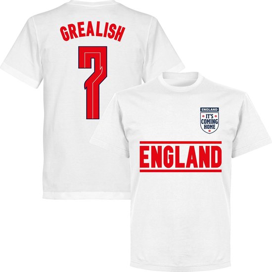 Engeland Grealish 7 Team T-Shirt - Wit - XS