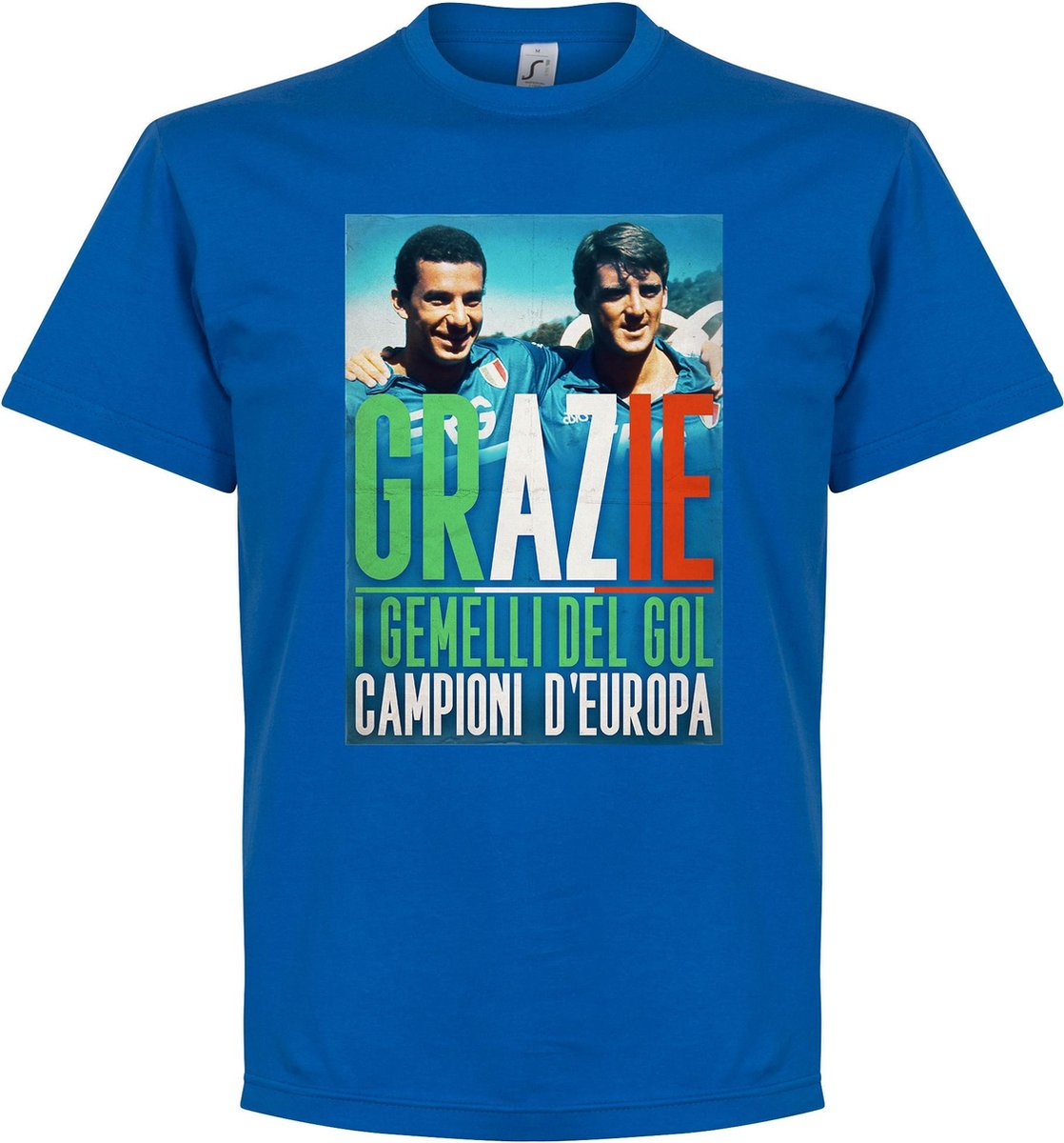 Grazie Gemelli Vialli & Mancini T-Shirt - Blauw - 3XL