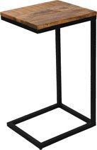 Clayre & Eef Bijzettafel 35*30*60 cm Bruin Ijzer, Hout Rechthoek Side table Tafeltje