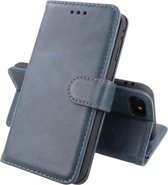 BAOHU Klassiek Design - Echt Lederen Hoesje - Book Case Portemonnee Telefoonhoesje - Geschikt voor iPhone SE 2020 - iPhone 8 - iPhone 7 - Navy