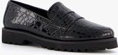 Nova dames loafers met croco print - Zwart - Maat 42