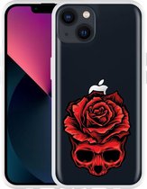 Geschikt voor Apple iPhone 13 Hoesje Red Skull - Designed by Cazy