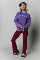 Colourful Rebel Darcy Dogtooth Broek  Rood Dames - Wijduitlopende Fit - Polyester - S